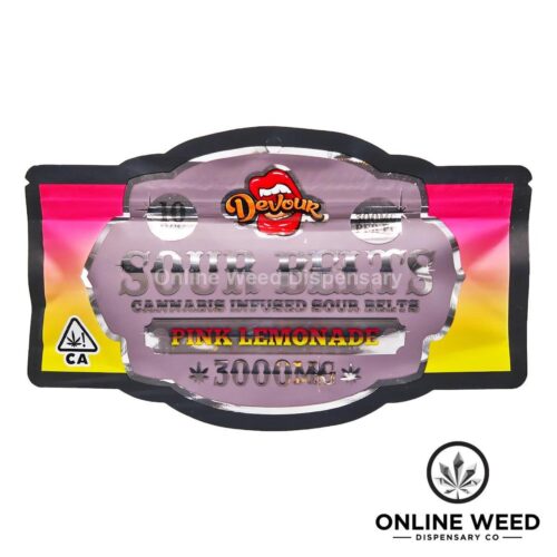 Devour Sour Belts Pink Lemonade